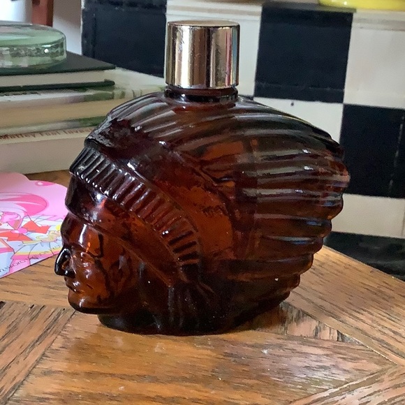 Vintage old perfume bottle native chief with a headdress - Picture 2 of 3